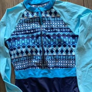 Lands End long sleeved one piece suit